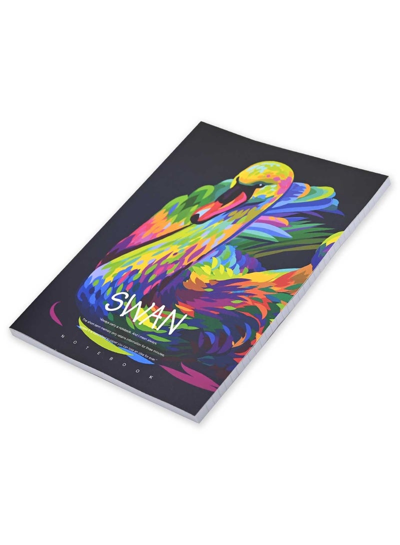 FIS 8 Pieces Soft Cover Notebook 96 Sheets A4 Swan Design - Image 3