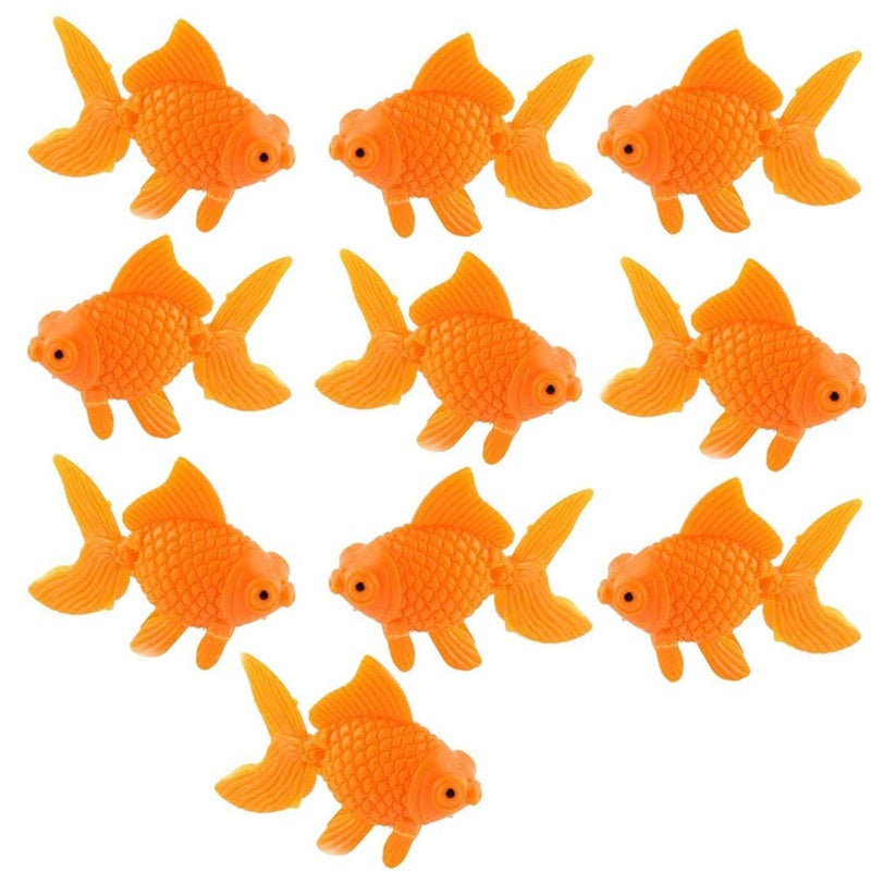 XMHF Aquarium Fish Bowl Tank Artificial Floating Plastic Orange Decor Goldfish Ornament Fish Tank Decoration 10PCS - Image 2