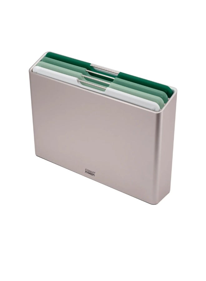 Joseph Joseph Editions Folio Large Set Of 4 Piece Colour Coded Cutting Boards Chopping Boards With Storage Case Sage Green - Image 3