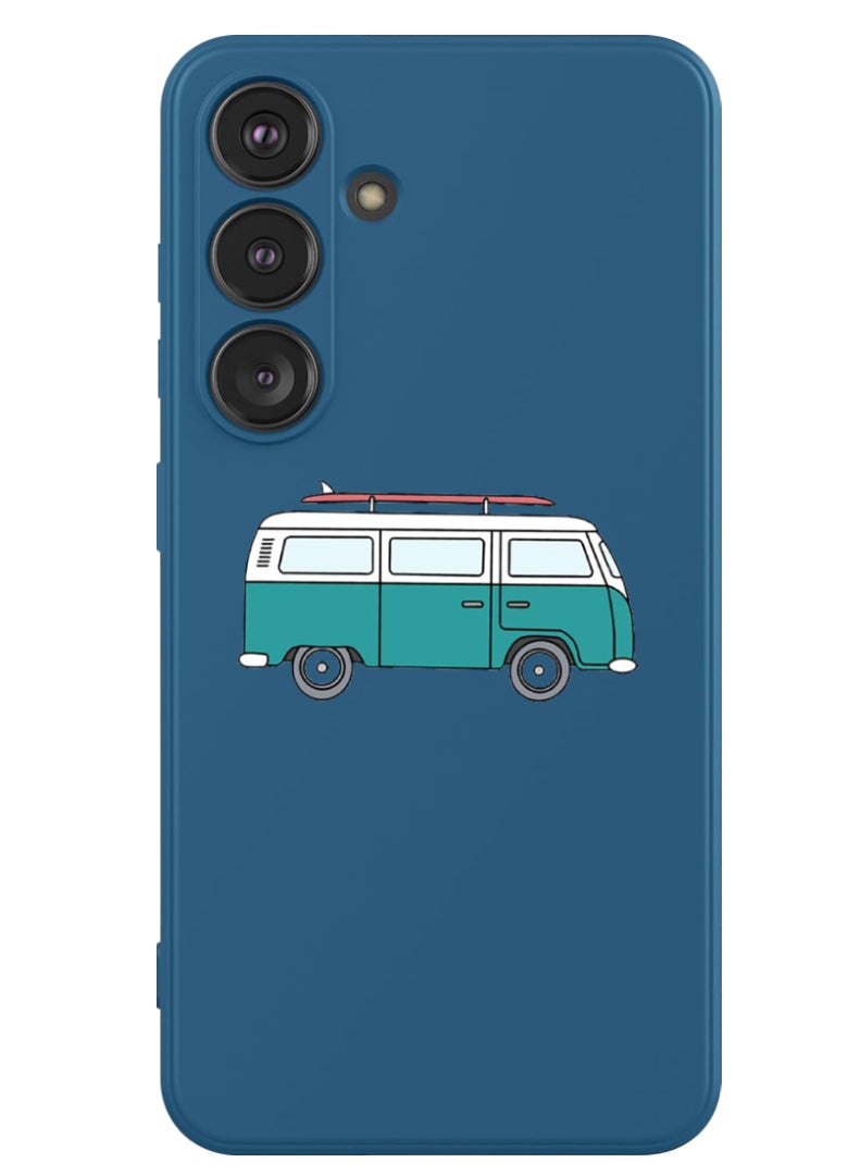 Theodor Protective Slim Fit Case Liquid Silicone Cover with Full Body Protection Anti-Scratch Shockproof Case For Samsung Galaxy S24 (Blue) - VAn - Image 1