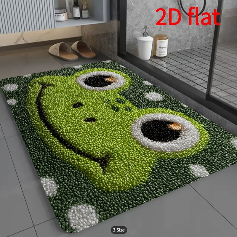 50x80cm Cute Smiling Frog Soft Washable Entrance Mat Non Slip Backing For Entryway Porch Bathroom Home Decor - Image 1