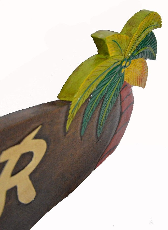 WorldBazzar HUGE HAND CARVED TIKI BAR OPEN SIGN WITH TWO PALM TREES 3D - Image 2