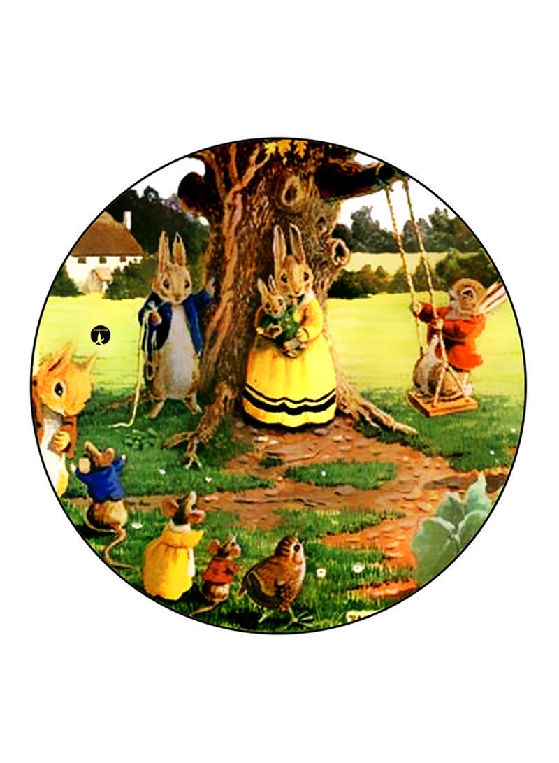 Animals Printed Mouse Pad  Round  Multicolour