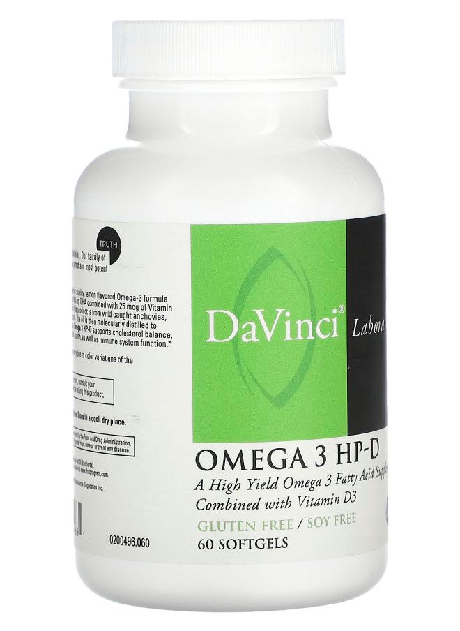 DaVinci Laboratories Omega 3 HP-D 60 Softgels  - Image 2