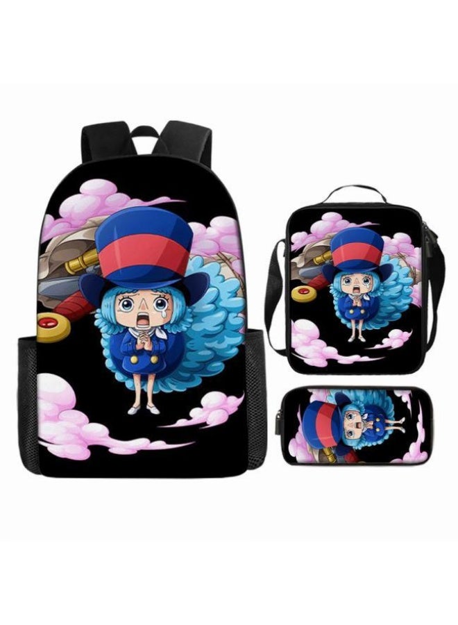 general The latest universal cartoon printed three piece practical bag combination (suitable for students, children, friends, outings, mountain climbing, etc.) - Image 2