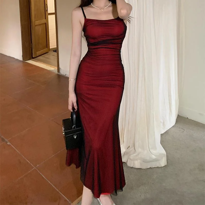 أوجيدر Dark Red Slip Dress