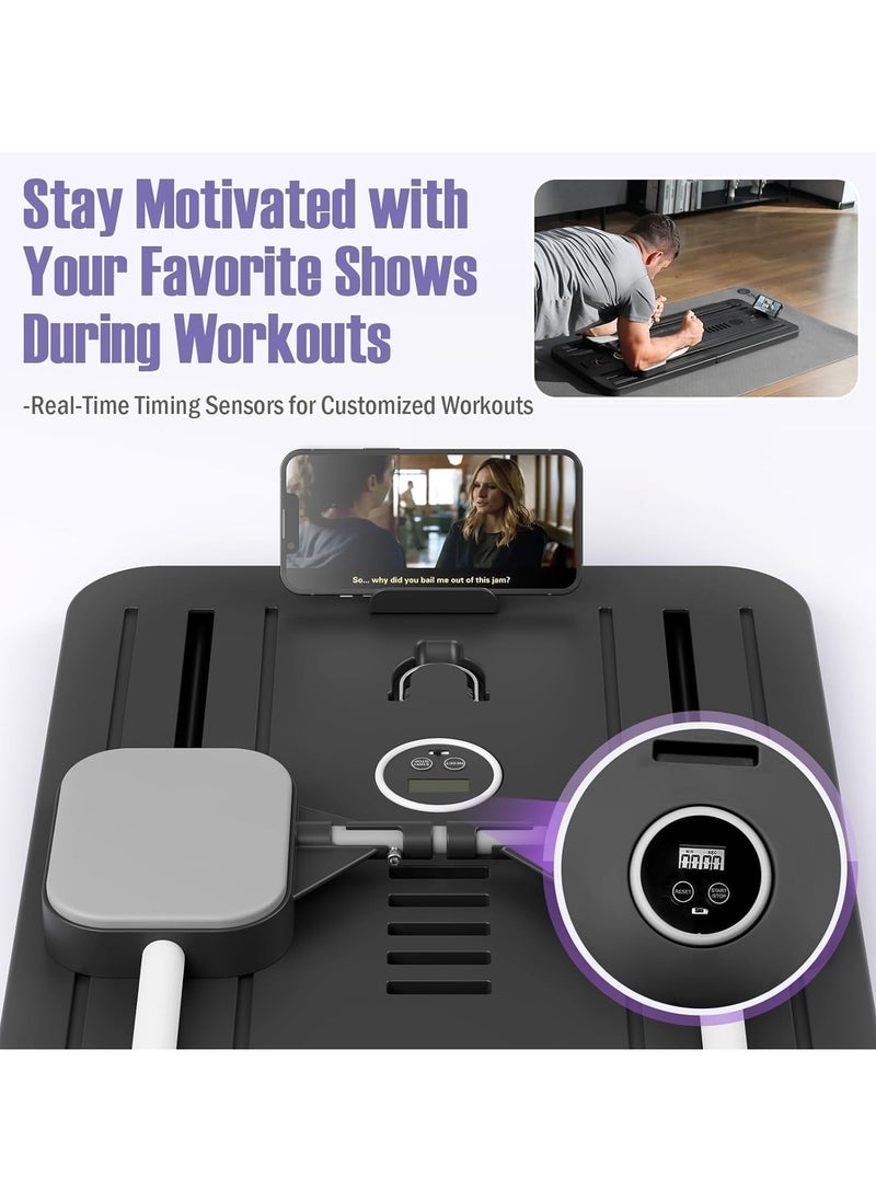 Pilates Power Gym - Reformer Board, Foldable 5-In-1 Sliding Pilates Equipment With Timer, Resistance Bands & Kneeling Pads For Home Workouts - Image 1