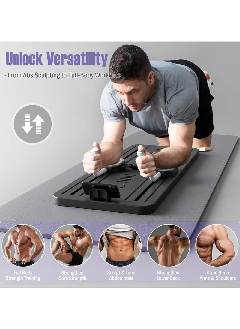 Pilates Power Gym - Reformer Board, Foldable 5-In-1 Sliding Pilates Equipment With Timer, Resistance Bands & Kneeling Pads For Home Workouts - Image 1