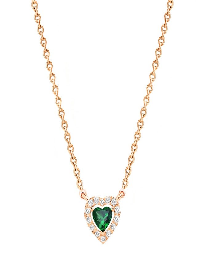 MINUTIAE Women & Girls Rose Gold-Toned Crystals Studded Heart Shaped Pendant Necklace_MNT0477GR_RG - Image 1