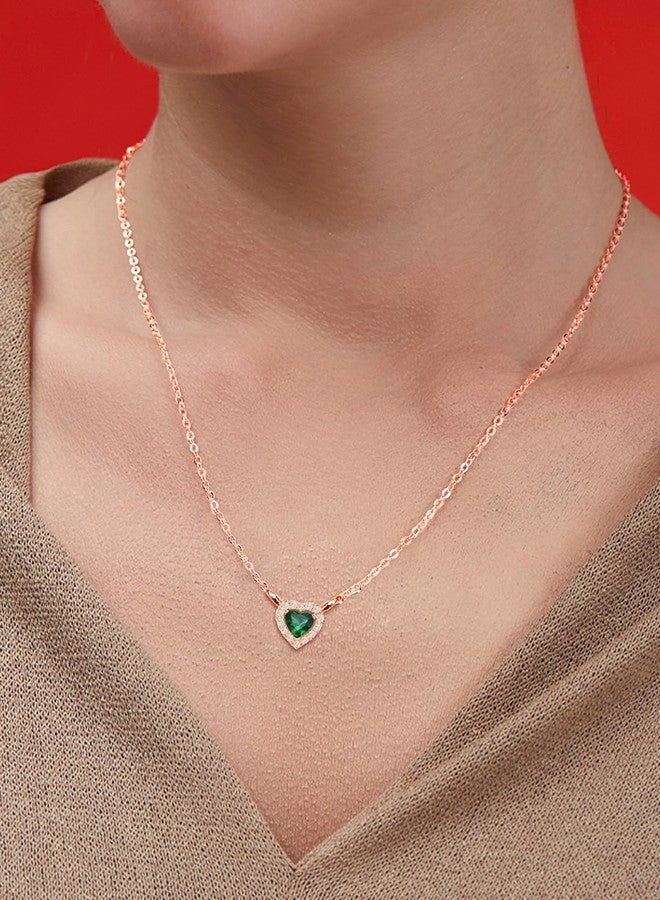MINUTIAE Women & Girls Rose Gold-Toned Crystals Studded Heart Shaped Pendant Necklace_MNT0477GR_RG - Image 5