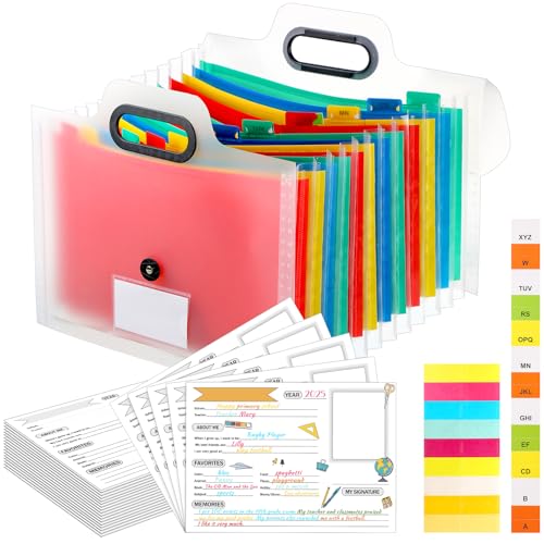 Motipuns School Memory Box K12 Memory Book Photo Album for Kids School Years Keepsake Scrapbook from Preschool Through 12th Grade with 13 Pocket for Storage Pictures File Keeper1 PcsWhite - Image 1