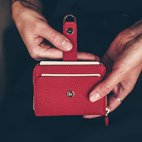 Vaultskin Small Wallet for Women, Leather Card Holder with RFID Blocking with Zipper Coin Pocket, Cash Pocket - Minimalist Wallet Women Slim Design for Everyday Use (Red, Belgravia) - Image 5