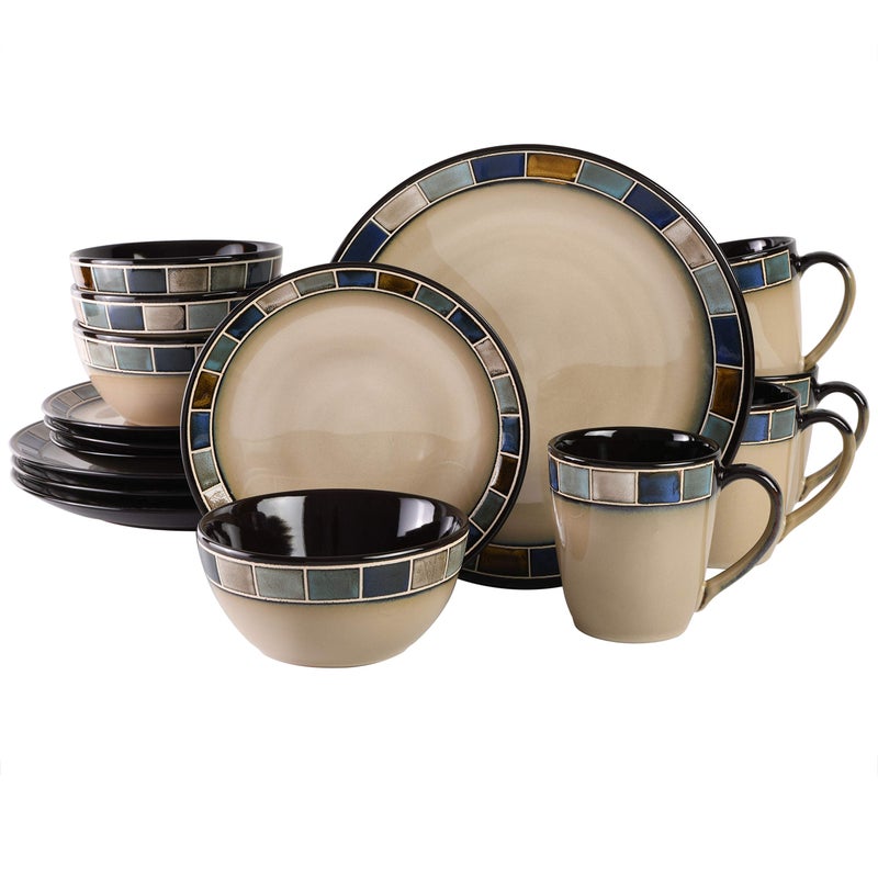 Gibson Elite Azul Casa 16 Piece Reactive Dinnerware Set