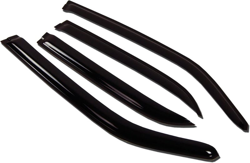 Tuningpros WV-218 Outside Mount Window Visor Deflector Rain Guard Dark Smoke 4-pc Set, Compatible with 1992-1995 Honda Civic Sedan - Image 1