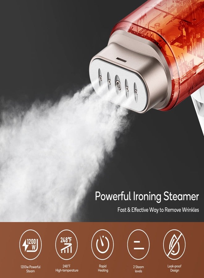 Newbealer Steamer for Clothes, 1200W Travel Steamer with Horizontal & Vertical Steaming, 2 Steam Levels, Dry Ironing, Foldable, 1.5lbs Lightly, 180ml Handheld Fabric Wrinkle Remover (120V Only) - Image 3