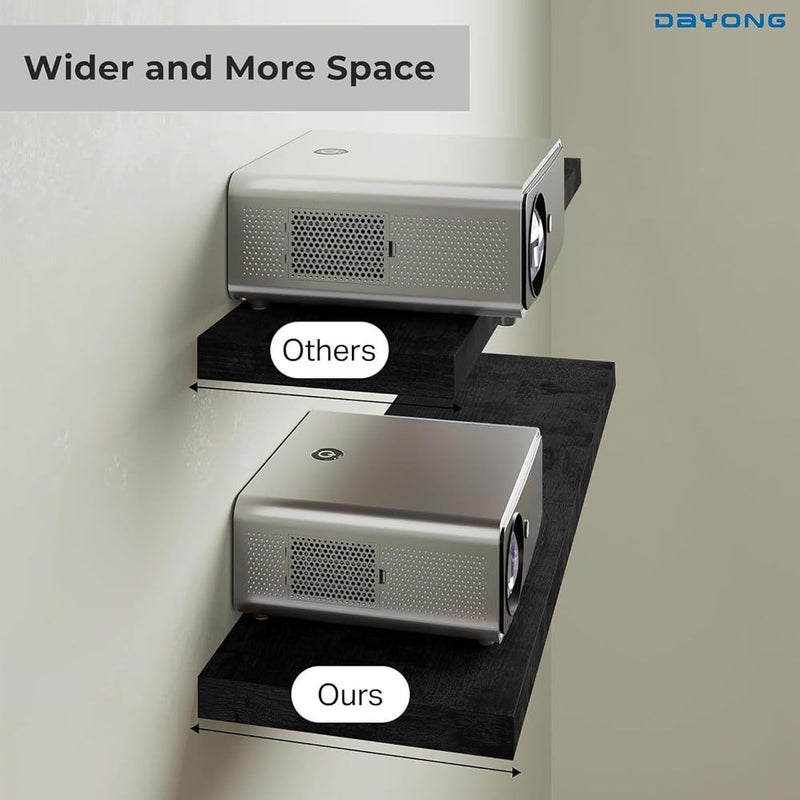 DAYONG Floating Wall Shelf, 15.8in Floating Shelves Set of 4, Modern Wood Shelves for Wall Decor, Hanging Shelf with Invisible Brackets for Bedroom, Living Room, Bathroom (Black) - Image 3