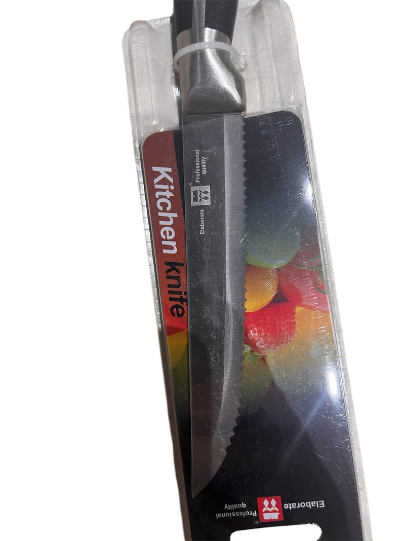 Serrated Kitchen knife with stainless handle for cutting cheese and vegetables and fruits (12.5 cm) - Image 3