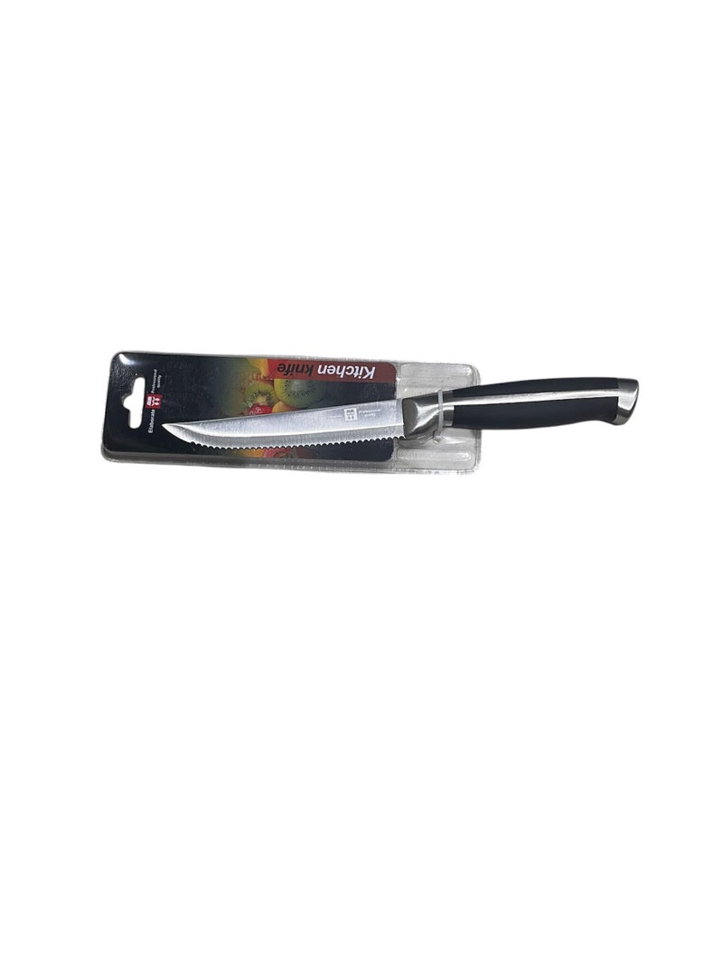 Serrated Kitchen knife with stainless handle for cutting cheese and vegetables and fruits (12.5 cm) - Image 2