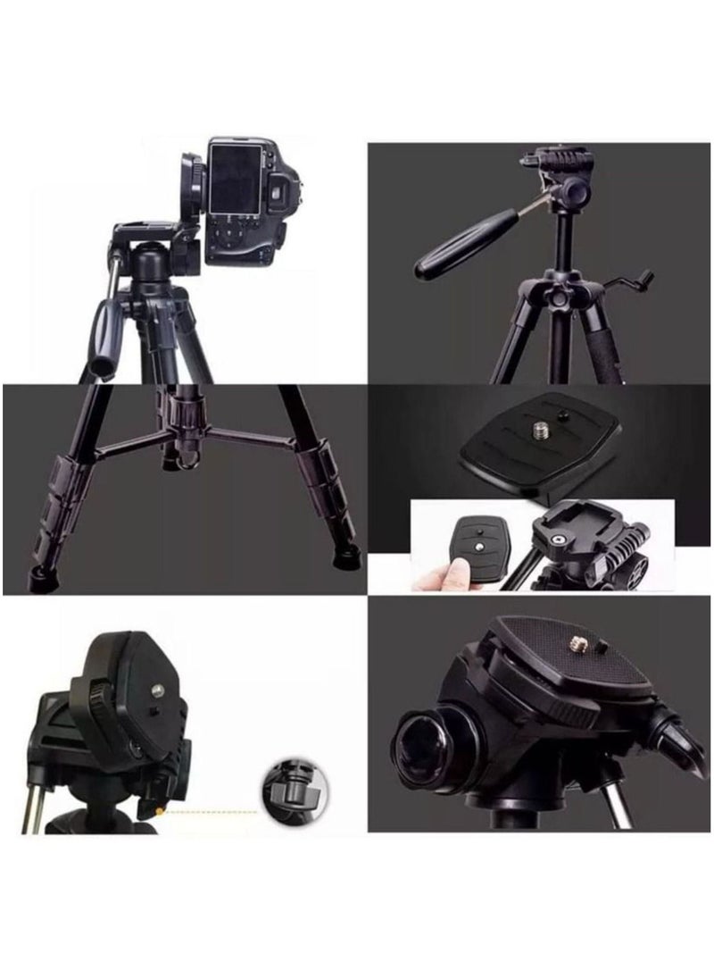 GENNEXT - Camera Tripod with Travel Bag Cell Phone Tripod with Wireless Remote and Phone Holder Compatible with All Cameras Cell Phones Projector Webcam Spotting Scopes - Image 1