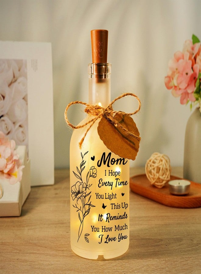 Buioata Mothers Day Jar Gifts for Mom, Mom Birthday Gifts from Daughter Son, Unique Moms Gift for Birthday Valentines Mothers Day Ideas, Best Mommy Ever LED Light Bottle Gift with Floral Design - Image 3