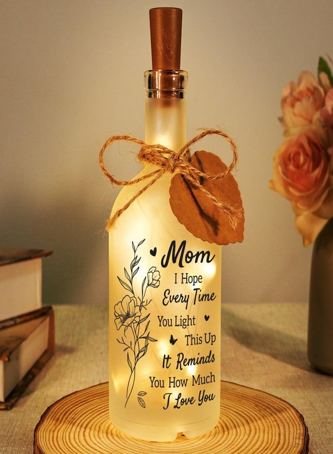 Buioata Mothers Day Jar Gifts for Mom, Mom Birthday Gifts from Daughter Son, Unique Moms Gift for Birthday Valentines Mothers Day Ideas, Best Mommy Ever LED Light Bottle Gift with Floral Design - Image 1