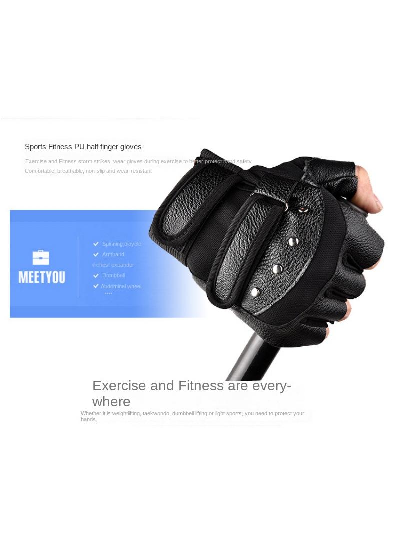 Breathable non-slip thin outdoor sports gloves black - Image 2
