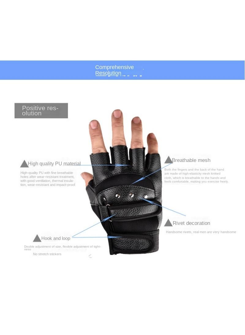 Breathable non-slip thin outdoor sports gloves black - Image 3