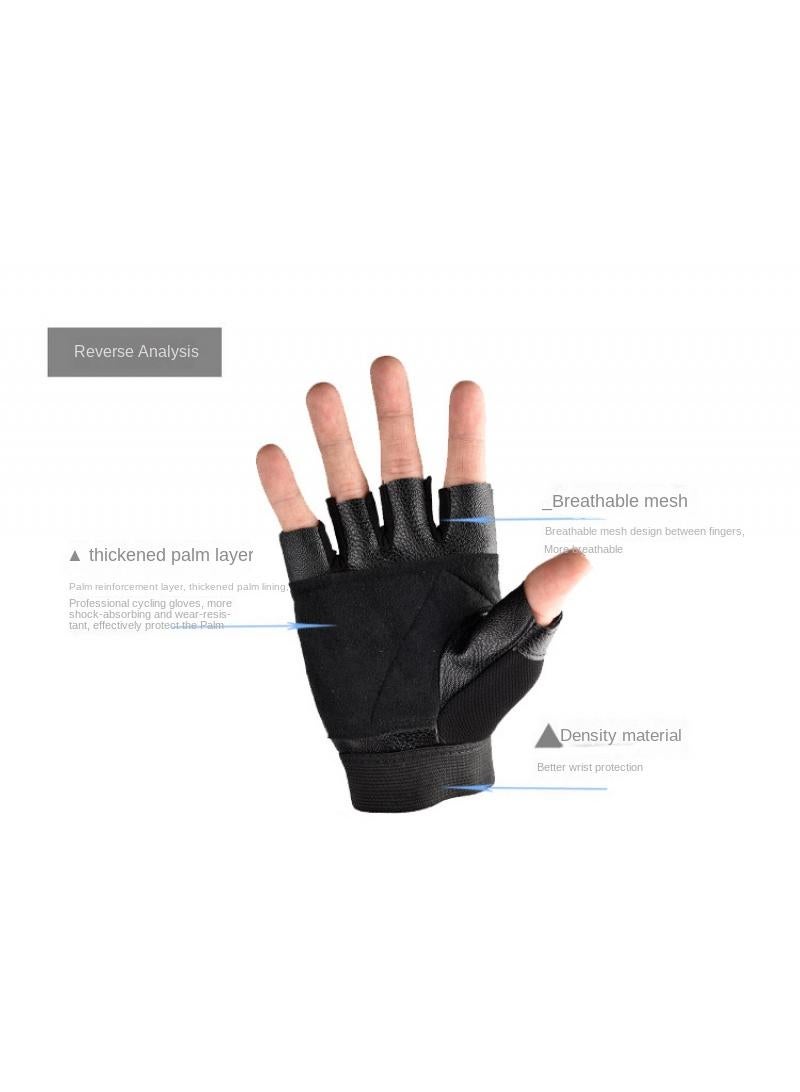 Breathable non-slip thin outdoor sports gloves black - Image 4