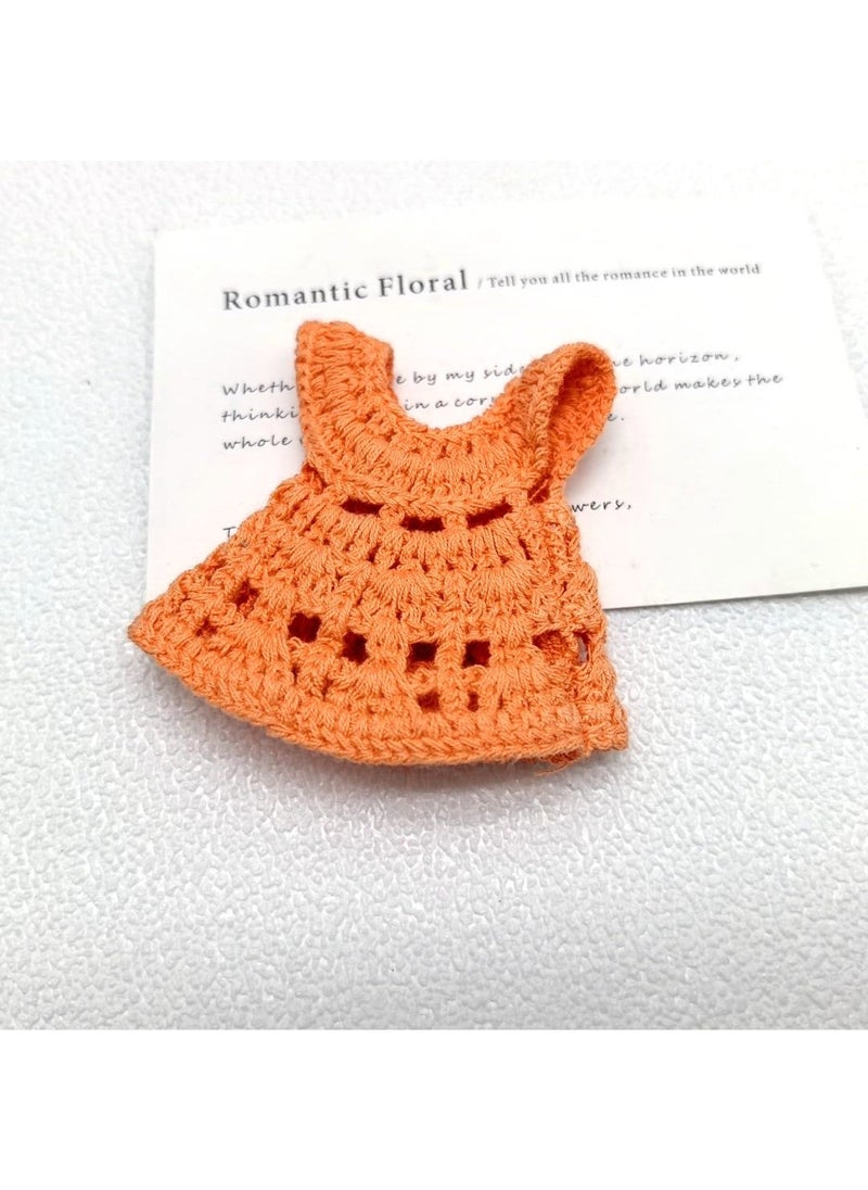 DIY Crochet Yarn Doll Accessories Dress orange 
