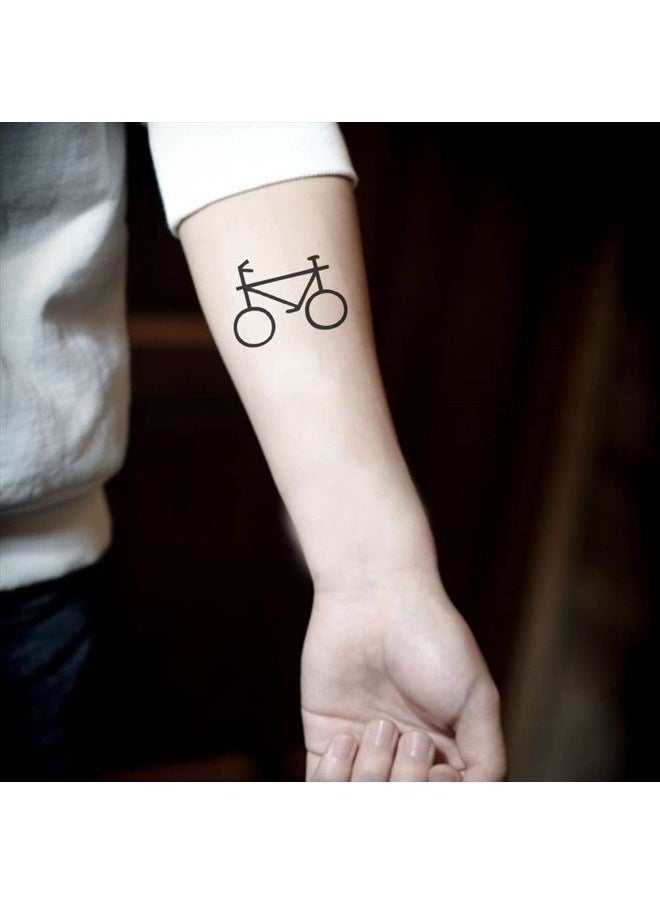 Oottati 2 Sheets Small Cute Temporary Tattoo Stickers Bicycle Totem Arm  - Image 4