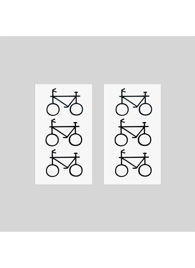 Oottati 2 Sheets Small Cute Temporary Tattoo Stickers Bicycle Totem Arm  - Image 2