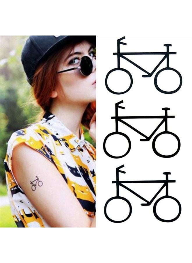Oottati 2 Sheets Small Cute Temporary Tattoo Stickers Bicycle Totem Arm  - Image 3