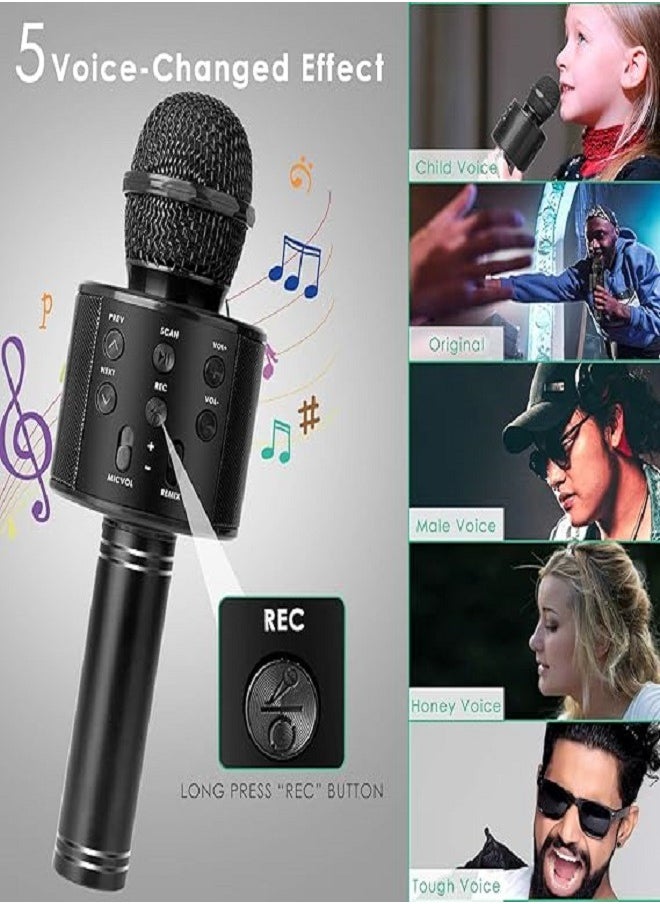 Generic - Handheld Wireless Singing Mike Multi-Function Bluetooth Karaoke Mic with Microphone Speaker for All Smart Phones (Black) - Image 1