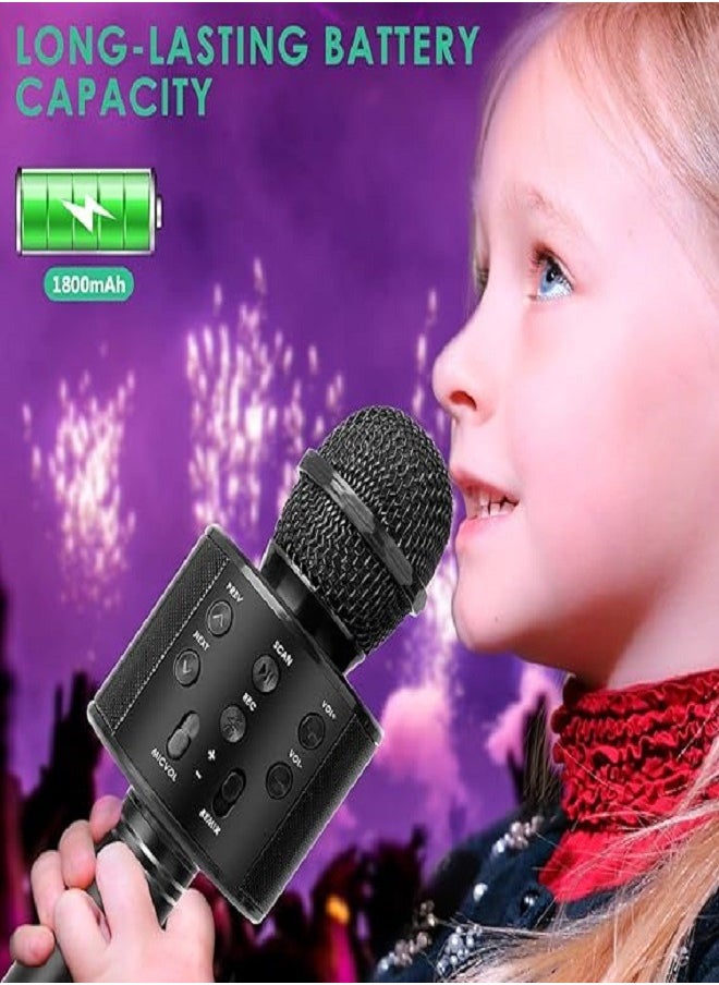 Generic - Handheld Wireless Singing Mike Multi-Function Bluetooth Karaoke Mic with Microphone Speaker for All Smart Phones (Black) - Image 1