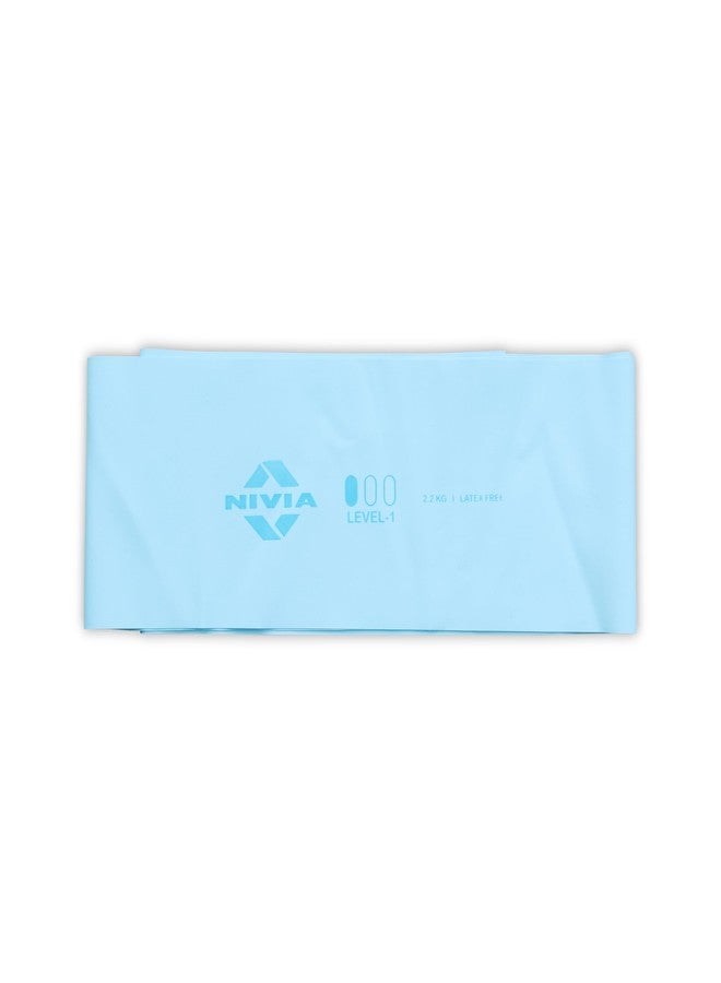 Nivia Stretch Band, Light Resistance Bands for Workout for Men & Women, Resistance Band for Pull Up, Exercise Band for Home (Level - 1, Light Blue) - Image 1