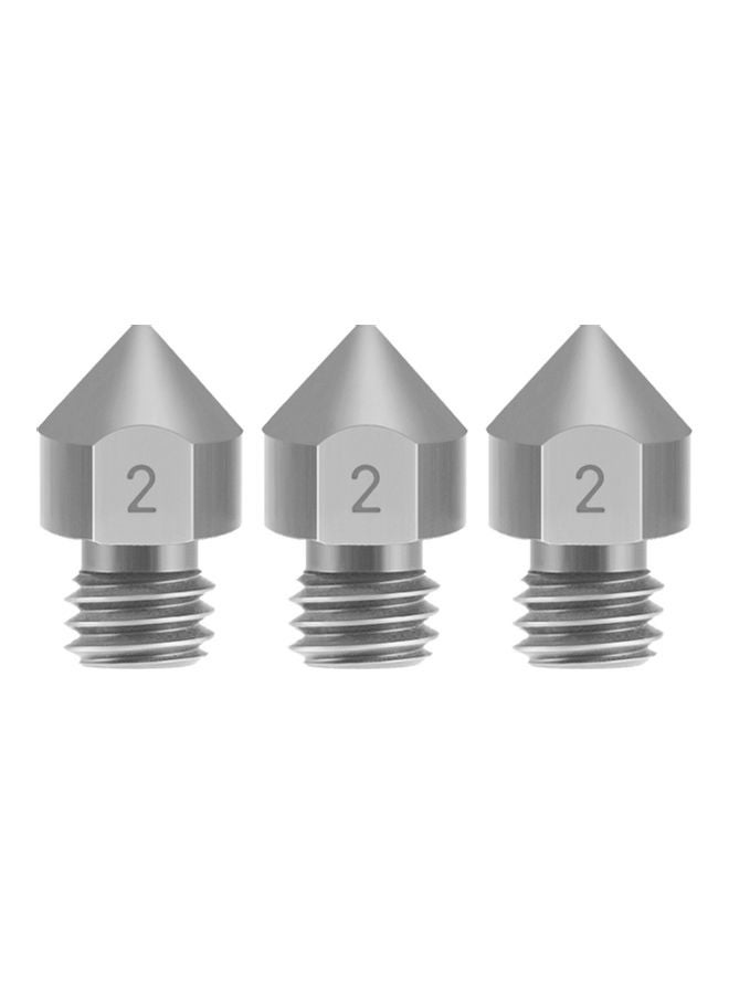 NIBEMINENT 3-Piece 0.2mm Nozzle Compatible Silver  - Image 1