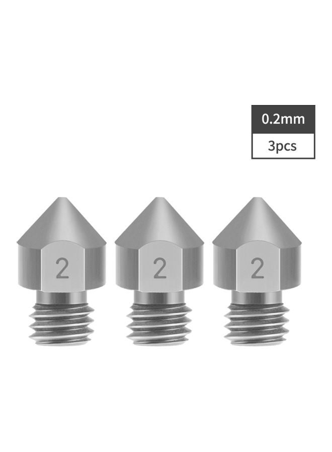 NIBEMINENT 3-Piece 0.2mm Nozzle Compatible Silver  - Image 5