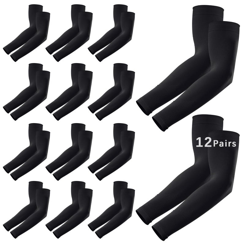 Anpuimult 12 Pairs Arm sleeves for men, Cooling UV Sun Protection sleeves to cover arms for women basketball arm sleeve Outdoor Sports - Image 1