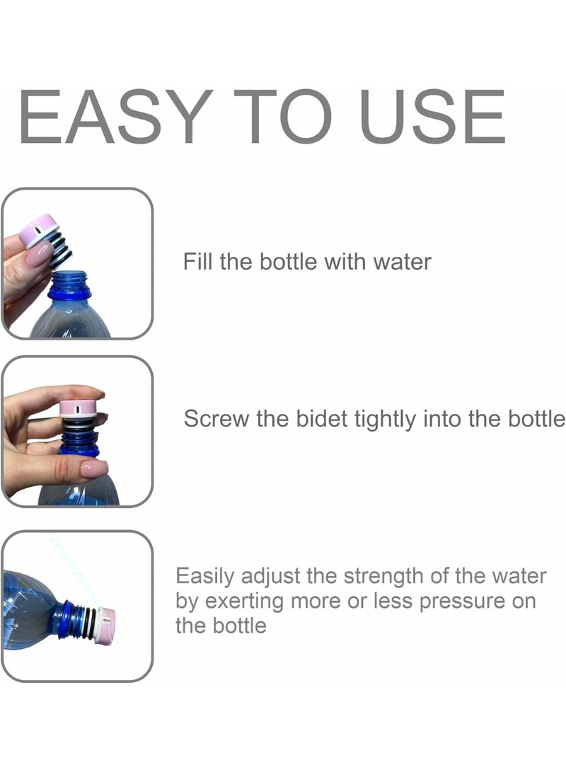 Comfortable and Lightweight Portable Bidet for Travel and Camping, Travel Compatible with Any Bottle, Portable Bidet Sprayer, Portable Bidet (3 PCS, Multi-colour) - Image 4