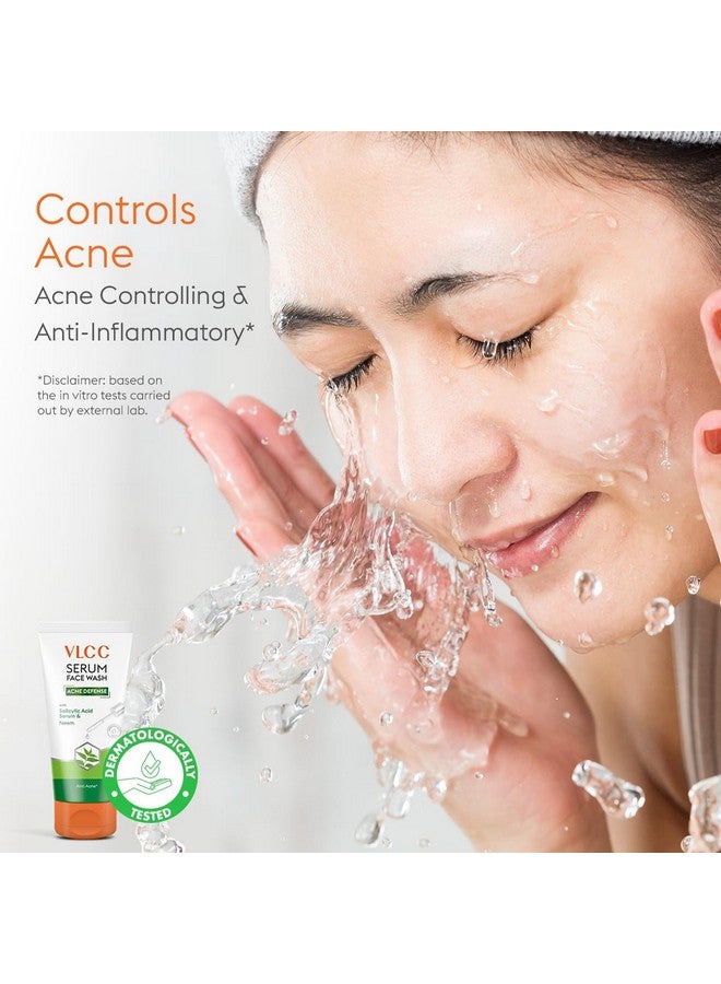VLCC Serum Facewash - 50ml | with Salicylic Acid Serum to Unclog Pores & Neem to Prevent Acne | Dermatologically Tested | Kills 99% germs that cause acne - Image 3