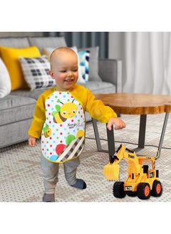 ECVV 4Pcs Waterproof Long Sleeve Baby Bibs Unisex Infants Feeding Bibs with Cute Cartoon Pattern Baby Smock Toddler Bibs for 6-36 Months Babies Eating Feeding Playing Painting  - Image 4