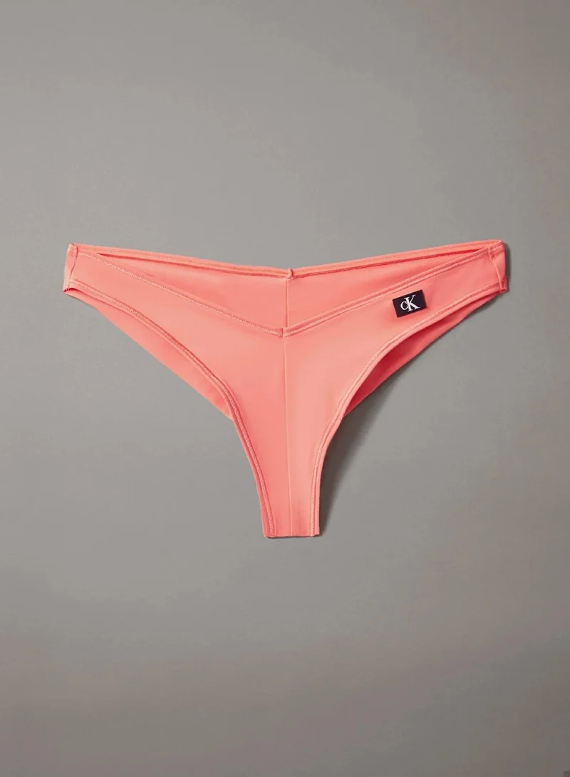 Calvin Klein Dazzling Coral Brazilian Bikini Bottoms - CK Monogram for Women | Best Price UAE
