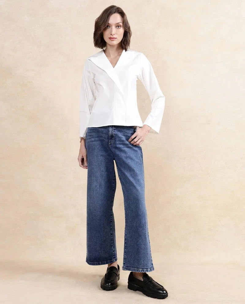 ريريزم Women's Bell Sleeves Plain Top
