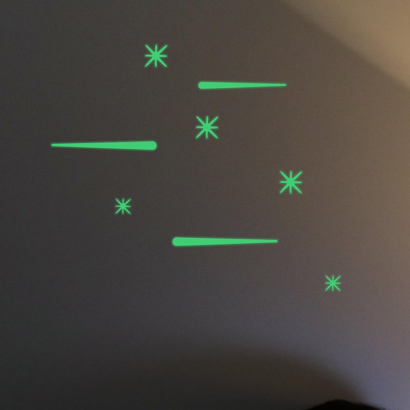 Glow In The Dark Star And Meteor Wall Decals 43pcs Self Adhesive Night Light Decor - Image 4