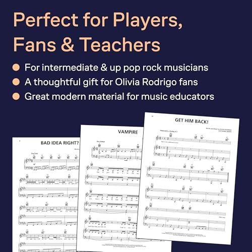 Hal Leonard Olivia Rodrigo - Guts Piano/Vocal/Guitar Songbook | 12 Pop Hits for Singers and Musicians | Sheet Music for Piano Voice and Guitar | Music Book for Teen Fans Students and Music Teachers - Image 3