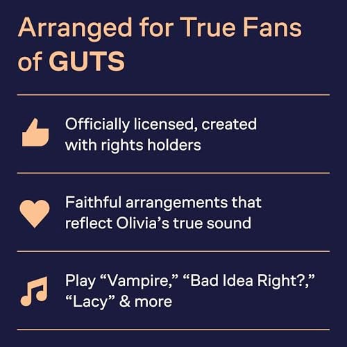 Hal Leonard Olivia Rodrigo - Guts Piano/Vocal/Guitar Songbook | 12 Pop Hits for Singers and Musicians | Sheet Music for Piano Voice and Guitar | Music Book for Teen Fans Students and Music Teachers - Image 2