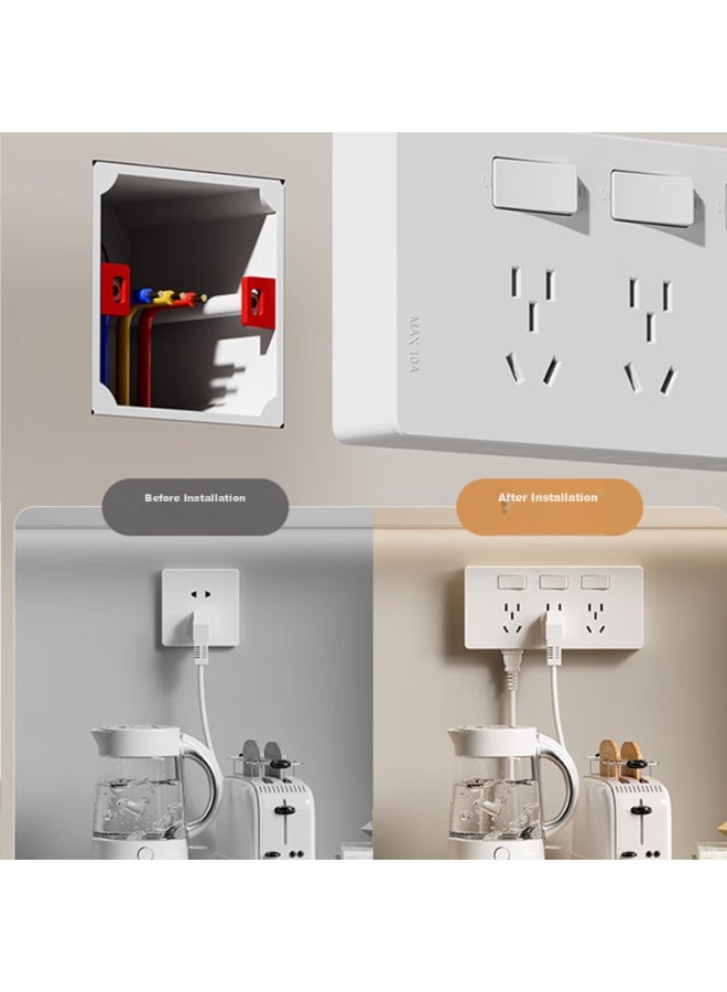 Oaks Aux 86-type Expandable Socket, 21-hole Kitchen Extension, Multifunctional Converter, Track Socket, Smart Power Strip With Switch, Gray - Image 2