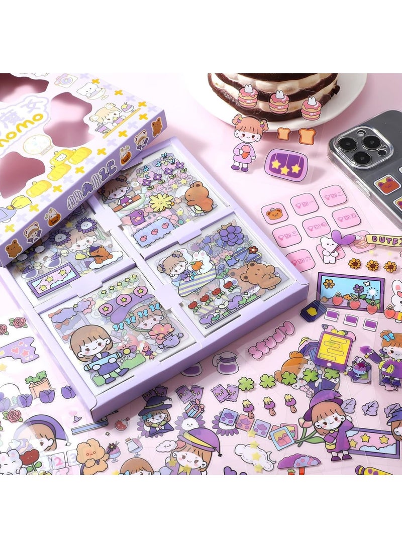 SOLARAE Stickers Set, Magical Girl Kawaii Sticker Collection, 100 pcs Trendy &  Waterproof Decals for Laptops, Water Bottles, Scrapbooks, Ideal for Crafts, Journaling & Gifts for Kids - Image 4