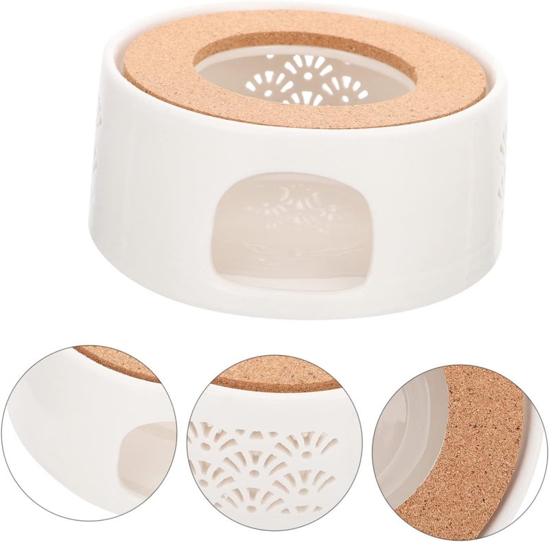 BESTOYARD Teapot Warmer Ceramic Tea Candle Holder Tea Pot Heating Base Pedestal for Living Room - Image 3
