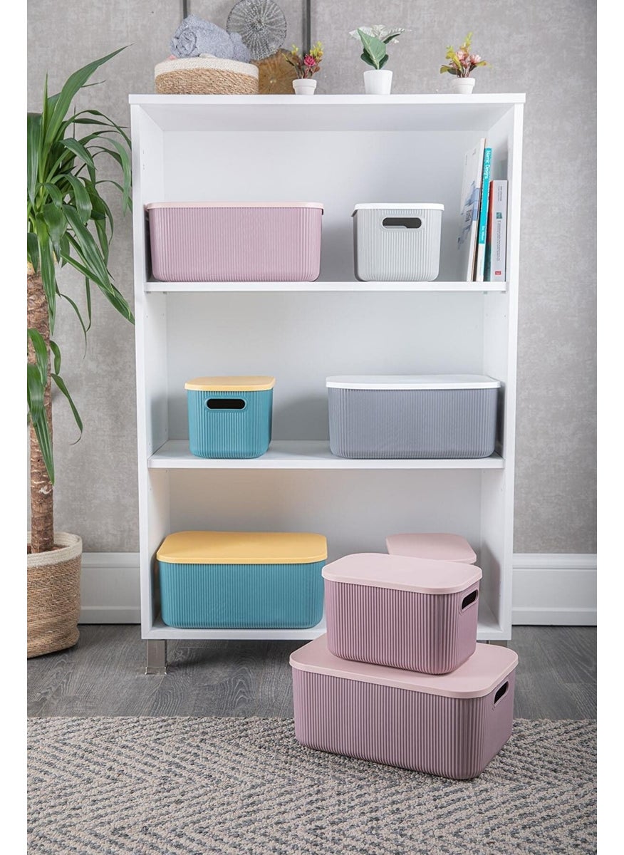 Bayev 2 Pieces Storage 13 Lt Purple Multi-Purpose Organizer Box with Lid Decorative Box  - Image 5